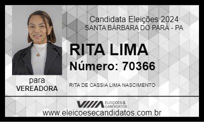 Candidato RITA LIMA 2024 - SANTA BÁRBARA DO PARÁ - Eleições