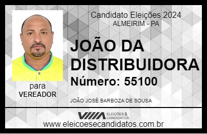 Candidato JOÃO DA DISTRIBUIDORA 2024 - ALMEIRIM - Eleições