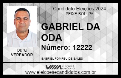 Candidato GABRIEL DA ODA 2024 - PEIXE-BOI - Eleições