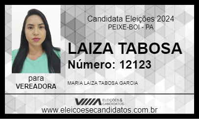 Candidato LAIZA TABOSA 2024 - PEIXE-BOI - Eleições