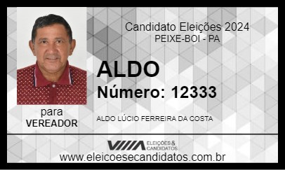 Candidato ALDO 2024 - PEIXE-BOI - Eleições