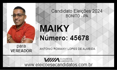 Candidato MAIKY 2024 - BONITO - Eleições