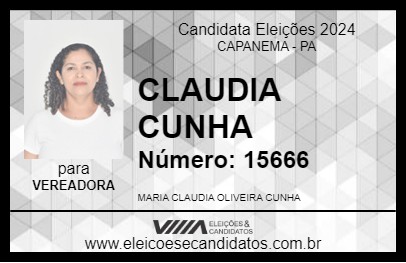 Candidato CLAUDIA CUNHA 2024 - CAPANEMA - Eleições