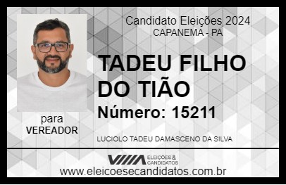 Candidato TADEU FILHO DO TIÃO 2024 - CAPANEMA - Eleições