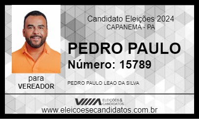 Candidato PEDRO PAULO 2024 - CAPANEMA - Eleições