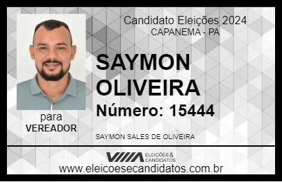 Candidato SAYMON OLIVEIRA 2024 - CAPANEMA - Eleições