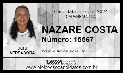 Candidato NAZARE COSTA 2024 - CAPANEMA - Eleições