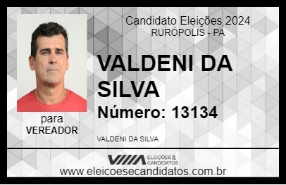 Candidato VALDENI DA SILVA 2024 - RURÓPOLIS - Eleições