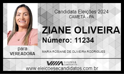 Candidato ZIANE OLIVEIRA 2024 - CAMETÁ - Eleições