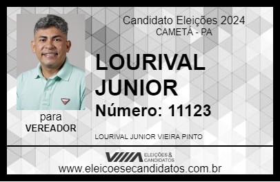 Candidato LOURIVAL JUNIOR 2024 - CAMETÁ - Eleições