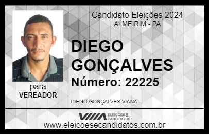 Candidato DIEGO GONÇALVES 2024 - ALMEIRIM - Eleições