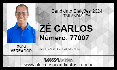 Candidato ZÉ CARLOS 2024 - TAILÂNDIA - Eleições