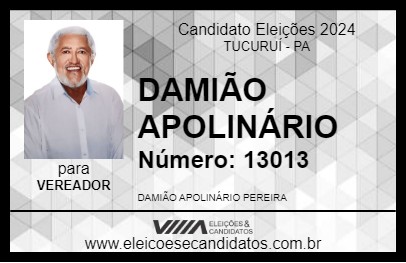 Candidato DAMIÃO APOLINÁRIO 2024 - TUCURUÍ - Eleições