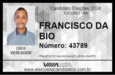 Candidato FRANCISCO DA BIO 2024 - TUCURUÍ - Eleições