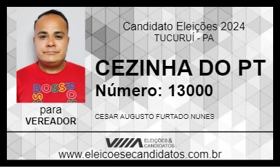 Candidato CEZINHA DO PT 2024 - TUCURUÍ - Eleições