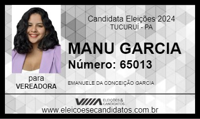 Candidato MANU GARCIA 2024 - TUCURUÍ - Eleições