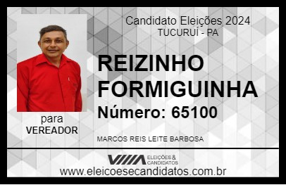 Candidato REIZINHO FORMIGUINHA 2024 - TUCURUÍ - Eleições