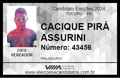 Candidato CACIQUE PIRÁ ASSURINI 2024 - TUCURUÍ - Eleições