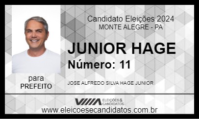 Candidato JUNIOR HAGE 2024 - MONTE ALEGRE - Eleições