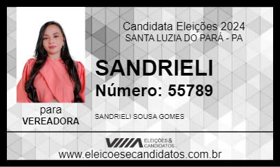 Candidato SANDRIELI 2024 - SANTA LUZIA DO PARÁ - Eleições