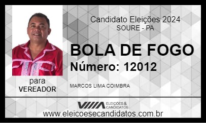 Candidato BOLA DE FOGO 2024 - SOURE - Eleições