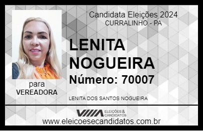 Candidato LENITA NOGUEIRA 2024 - CURRALINHO - Eleições