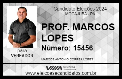 Candidato PROF. MARCOS LOPES 2024 - MOCAJUBA - Eleições