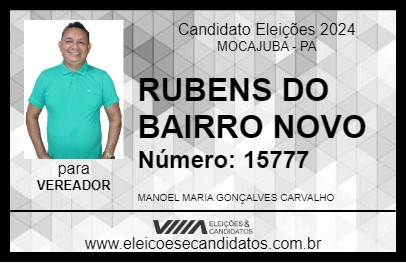 Candidato RUBENS DO BAIRRO NOVO 2024 - MOCAJUBA - Eleições