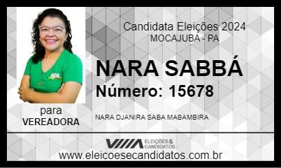 Candidato NARA SABBÁ 2024 - MOCAJUBA - Eleições