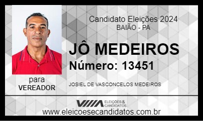 Candidato JÔ MEDEIROS 2024 - BAIÃO - Eleições