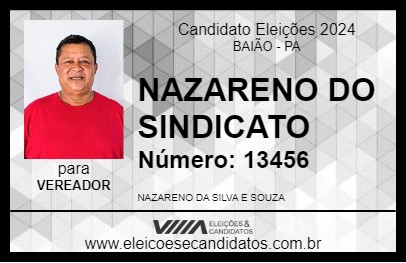 Candidato NAZARENO DO SINDICATO 2024 - BAIÃO - Eleições