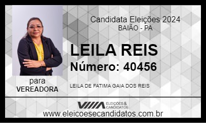 Candidato LEILA REIS 2024 - BAIÃO - Eleições