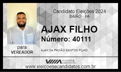 Candidato AJAX FILHO 2024 - BAIÃO - Eleições