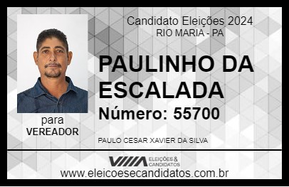 Candidato PAULINHO DA ESCALADA 2024 - RIO MARIA - Eleições