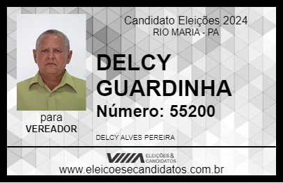 Candidato DELCY GUARDINHA 2024 - RIO MARIA - Eleições