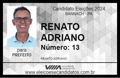 Candidato RENATO ADRIANO 2024 - BANNACH - Eleições