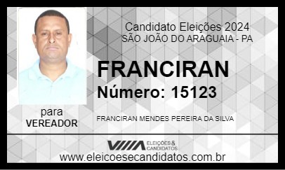 Candidato FRANCIRAN 2024 - SÃO JOÃO DO ARAGUAIA - Eleições