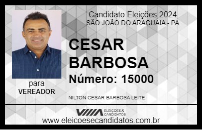 Candidato CESAR BARBOSA 2024 - SÃO JOÃO DO ARAGUAIA - Eleições