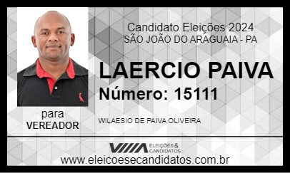 Candidato LAERCIO PAIVA 2024 - SÃO JOÃO DO ARAGUAIA - Eleições