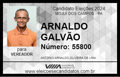 Candidato ARNALDO GALVÃO 2024 - MOJUÍ DOS CAMPOS - Eleições