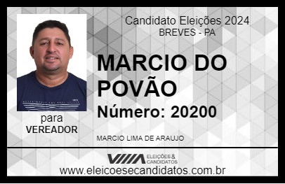 Candidato MARCIO DO POVÃO 2024 - BREVES - Eleições