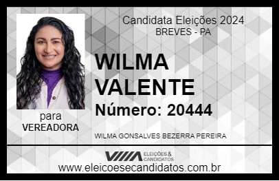 Candidato WILMA VALENTE 2024 - BREVES - Eleições