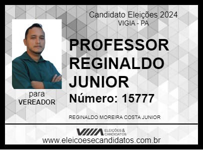 Candidato PROFESSOR REGINALDO JUNIOR 2024 - VIGIA - Eleições