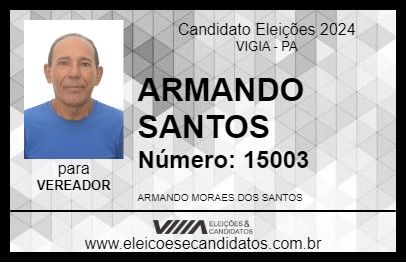 Candidato ARMANDO SANTOS 2024 - VIGIA - Eleições