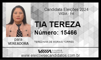 Candidato TIA TEREZA 2024 - VIGIA - Eleições