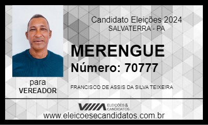 Candidato MERENGUE 2024 - SALVATERRA - Eleições