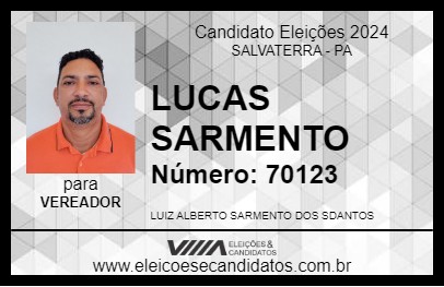 Candidato LUCAS SARMENTO 2024 - SALVATERRA - Eleições