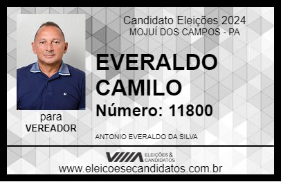 Candidato EVERALDO CAMILO 2024 - MOJUÍ DOS CAMPOS - Eleições