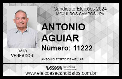 Candidato ANTONIO AGUIAR 2024 - MOJUÍ DOS CAMPOS - Eleições