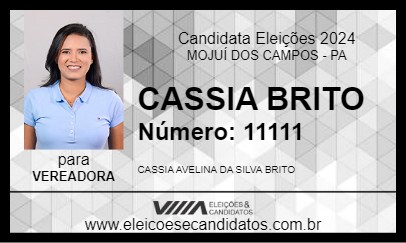 Candidato CASSIA BRITO 2024 - MOJUÍ DOS CAMPOS - Eleições